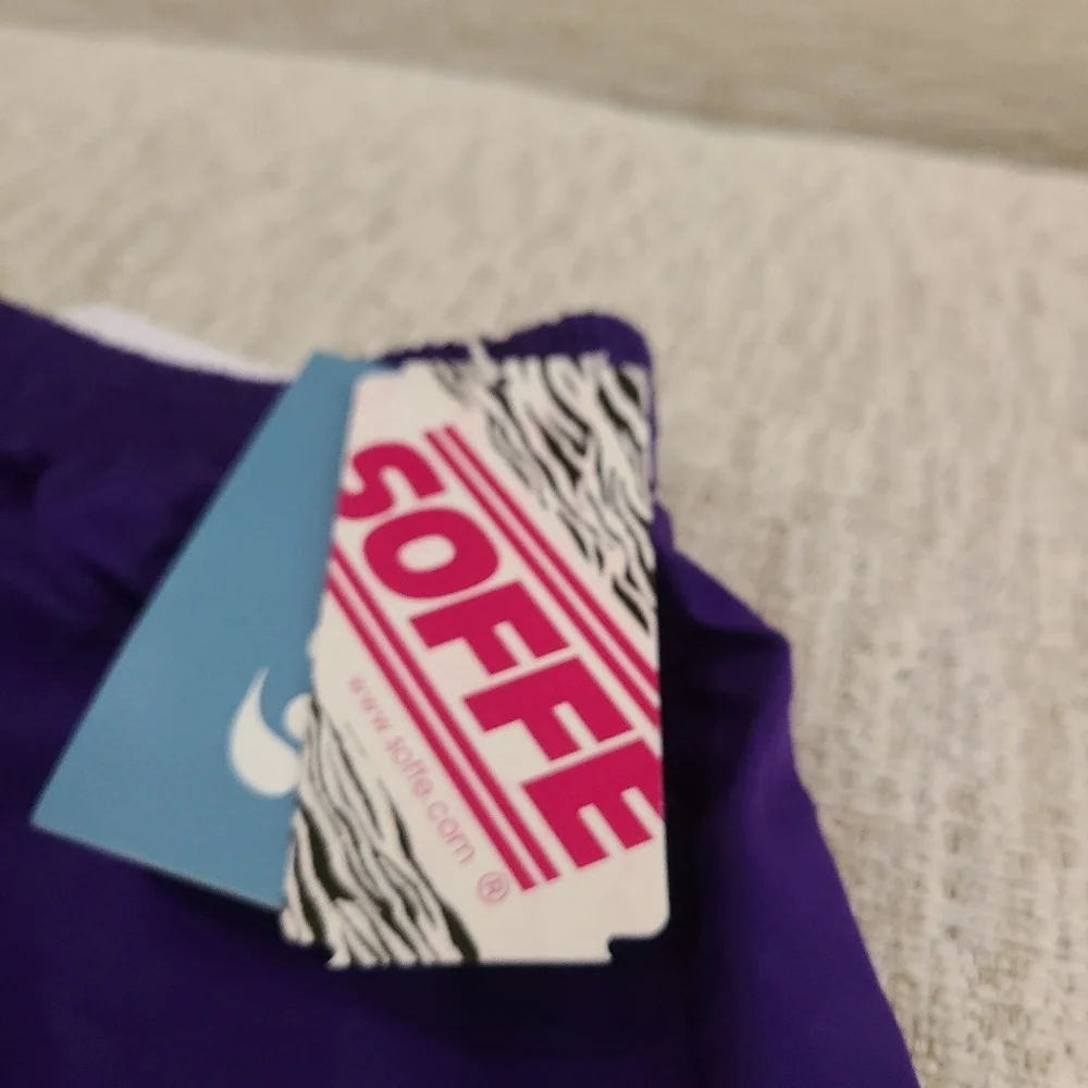 Soffe Athletic Shorts Purple and White Lightweight Design